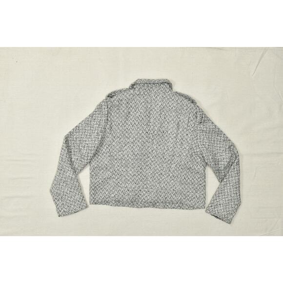 Gap Design & Crafted Women's Tweed Moto Jacket Regular Size XXL Black White NEW - Picture 2 of 8